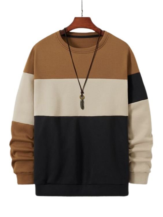 Men Colour Block Thermal Pullover