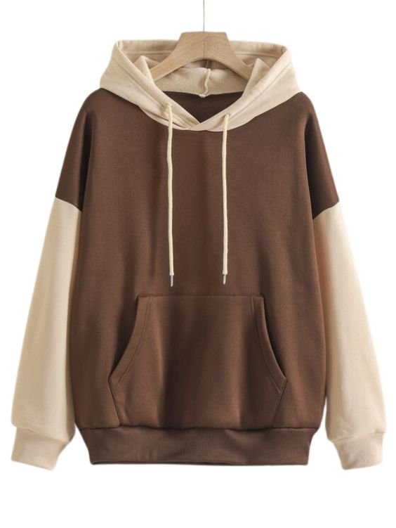 Colourblock Drawstring Pocket Hoodie