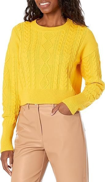 The Drop Women's Waylon Cropped Cable Sweater